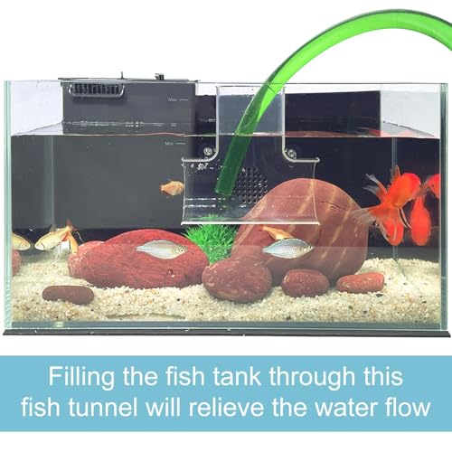 Aquarium Decorations Fish Tank Accessories for Shrimp Cichlid Hiding Breeding, Small Fish Bowl Hide Decoration, Acrylic Tube Tunnel for Betta Fish Tank Decorations, Aquarium Hideout with Suction Cups - color: T-Transparent Green