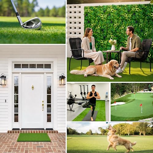 Artificial Grass Turf,4X8ft Artificial Synthetic Fake Grass,0.6" Pile Height,Indoor Outdoor Garden Grass Carpet,Patio Balcony Lawn, Astro Turf Rug Dogs Pet,Golf Training Mat,Green - size: 4FTX8FT