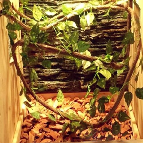 Bearded Dragon Hammock Jungle Climber Vines Flexible Reptile Leaves with Suction Cups Habitat Decor for Climbing, Chameleon, Lizards, Gecko, and Snakes（6 PCS） - size: 6 PCS