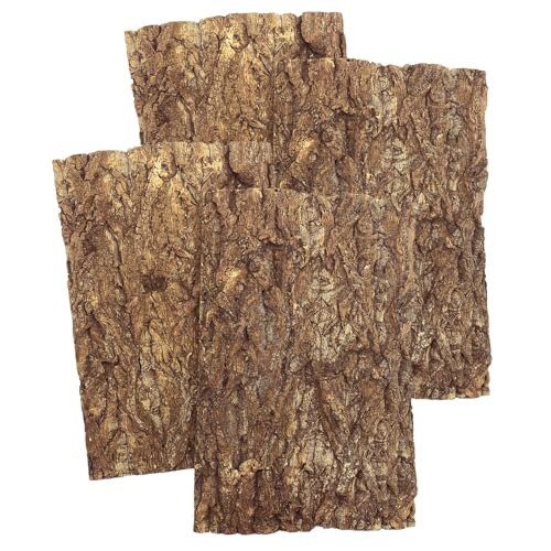 Tfwadmx 4PCS Cork Tile Terrarium Background 15.7"x11.8" Reptile Bark Backdrop Wall Decor Bearded Dragon Tank Climbing Mat Decoration for Gecko Lizard Tortoise Chameleon - size: 4Pcs-15.7"x11.8"