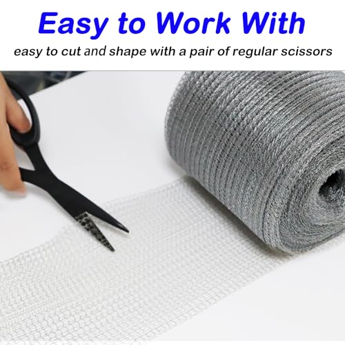 Wire Mesh for Mice Control 5 in X 36Ft,Hole Fill Fabric, Weep Holes Covers, Upgraded Stainless Steel Wire Mesh Roll, Flexible Stretchy Meshs Fabric for Garden House and DIY, Rodent Barrier - size: 5IN*36FT