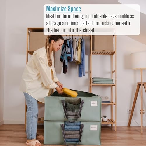VENO 8 Pack Heavy Duty Moving Bags, Packing Bags with Clear Window, Alternative to Moving Boxes, Storage Bins for Clothes, Blankets, Comforters, College Dorm Essentials (Shiny Light Green, 8 Pack) - color: Shiny Light Green, size: 8 Pack