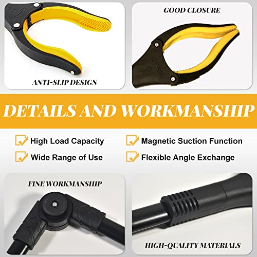 Fish Tank Accessories - 31" Aquarium Tweezers Grabber for Aquarium Landscaping Decoration Grab and Place Garbage Cleanup Foldable Gripper Multi-Function Mobility Aid Reaching Assist Tool(Yellow)