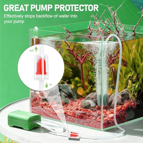 8Pcs 3/16 Inch Aquarium Check Valves Plastic One Way Non-Return Check Valve for Fish Tank,Red (QVY09003)
