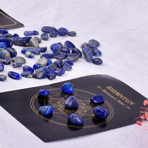 Polished Lapis Lazuli Crystal Bulk - 0.5" Colorful Tumbled Stone Chips Rocks, 10 oz Crushed Sea Glass Vase Filler Small Stones for Healing, Reiki, Crafting, Home Decor - color: Lapis Lazuli, size: 0.5"