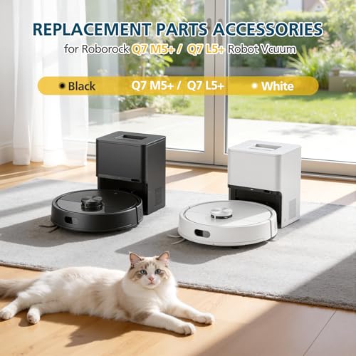 Q7 M5+ Accessories for Roborock Q7 M5/ Q7 L5+/ Q7 L5 Robot Vacuum, Replacement Parts with 2 Main Brush, 6 Mop Pads, 4 HEPA Filters, 6*Dust Bags, 6 Side Brushes, 2 Tools - style: for Q7 M5+/L5+