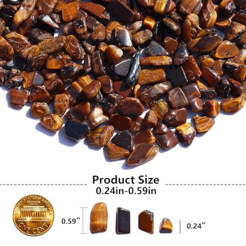 QYGL Tiger’s Eye Crystal Pebbles – 0.9LB Natural Tumbled Gemstones Bulk, Decorative Polished Stones for Vase Filler, Fish Tank Gravel, DIY Crafts, Plant Pots & Home Decor - color: Tiger's Eye