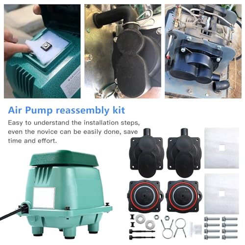 Upgraded 60/80 Air Pump Rebuild Complete Kit for Hiblow HP 80 HP 60 Aerators HP-80-0110 with White Switch