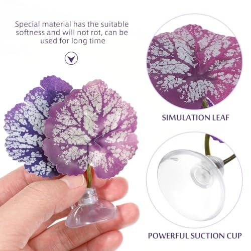 balacoo 2Pcs Betta Fish Leaf Hammock Pad Aquarium Tank Plastic Plants with Suction Cup for Simulating Natural Habitat Spawning Grounds Spot Breeding Resting Bed