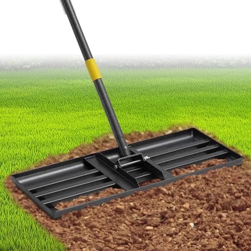Lawn Leveling Rake 30"x10" for Lawn Care - 72" Extendable Stainless Steel Handle with Ergonomic Grip | Professional Grass Leveling Tool for Golf Courses, Soccer Fields, Backyard Turf Maintenance