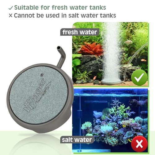 hygger Aquarium Air Stone Quiet Ultra High Dissolved Oxygen Diffuser Air Stones for Aquariums Nano Fish Tank Bubble Stone Kit Stainless Steel Air Stone for Aquarium Fish Tank and Hydroponics-2.2inch - size: 2.2inch