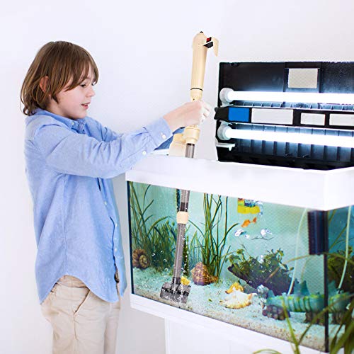Ejoyous Aquarium Gravel Cleaner, Electric Automatic Fish Gravel Vacuum Cleaning Battery Operated Siphon Pump Water Changer for Fish