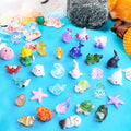 30 PCS Miniature Ocean Theme Mini Resin Ocean Animals Ocean Mini Figurines Resin Axolotl for DIY Fish Tank Accessories, Micro Landscape Aquarium