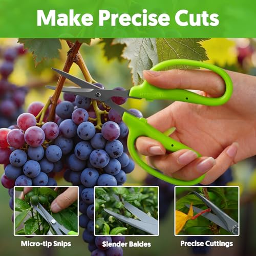 Garden Scissors Small Pruning Shears Gardening Snips Non-Stick Coating Sharp Steel Blade for Precise Cutters Bonsai Trimmer for Plants Flower Herb - style: Straight Blade