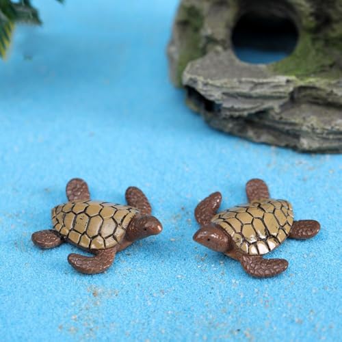 Mini Sea Turtle Model Resin Aquarium Fish Tank Ornaments Home Landscape Decoration Accessories