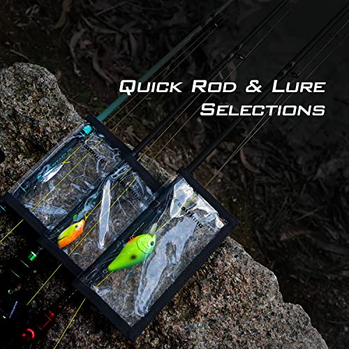 KastKing Madbite Lure Wraps, Available in Two Sizes, Keeps Lures Safe, Durable & Clear PVC, Easily See Lures, Easy Open and Close Hook & Loop System, Great Value, Includes 4 Lure Wraps - color: B: 4 Pack, Large (7.48“x 3.89”)