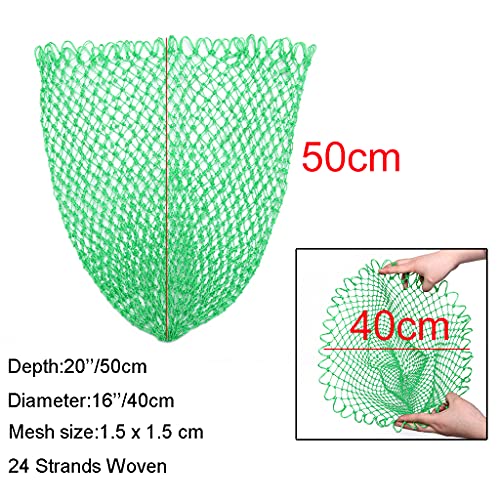 Fishing Net Replacement Netting Fishing Landing Net Replacement Net for Freshwater Saltwater Fishing Green 6 Sizes - color: Diameter 16inch/40cm