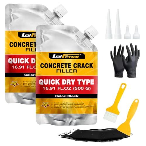 Asphalt Crack Sealant, Cement Crack Filler, High Elasticity Self Leveling Caulking Glue, Waterproof Concrete Repair for Driveways, Walkway, Patio, Joint, Indoor and Outdoor (2 Pack - 2.2LB) - style: 2 Pack - 2.2LB