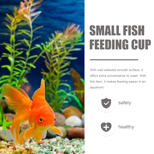 Luxshiny 2pcs Aquarium Fish Food Feeders with Red Feeding Cup and Aquatic Plant Cup Plastic Tank Wall Fish Feeding Dish for Blood Worms and Flake Food Supplies