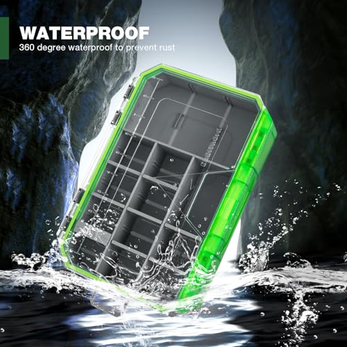 Ghosthorn Fishing Tackle Box, Waterproof 3600 and 3700 Tackle Trays, Plastic Tackle Box Organizer with Removable Dividers, Storage Lure Box and Terminal Tackle Storage - style: 3600*3