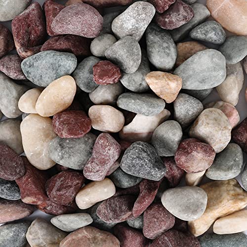 5lbs Natural River Rocks, Polished Pebbles for Plants Garden, 1-2 inch Decorative Countryside Stones, Ideal for Fish Tank, Vases, Crafting, Garden Landscaping Rocks,Countryside - size: 5 Pounds, style: Idyllic