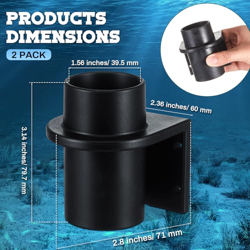 Fishing Net and Gaff Holder, Vertical Wall Mount Storage Plastic Bracket for Boat Docks, Garage Walls, Net & Long Handle Tools Organizer, 3.15 x 2.76 x 2.36 in