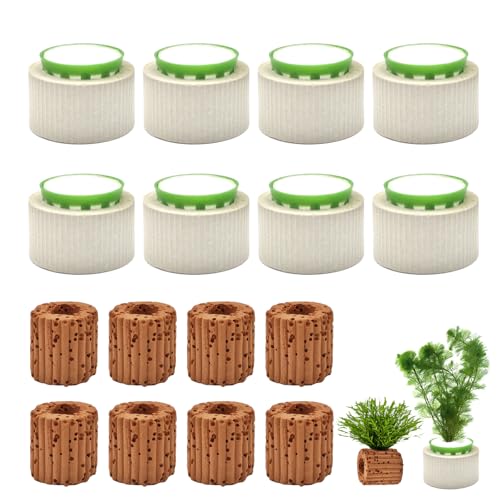 16 Pack Aquarium Plant Weights, Aquatic Plants Fixed Ring Set, Anti-Floating Ceramic Aquarium Plant Rings, Aquarium Landscape Decoration Fish Tank Accessories 1.8 x 1.3 Inch