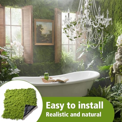 Artificial Moss mat, Green, 39.37 x 39.37 inches (Light Green), Waterproof Indoor and Outdoor Decorative Moss mat, Fake Moss wall Decorative Flower Decoration for Craftsmanship - color: Light Green