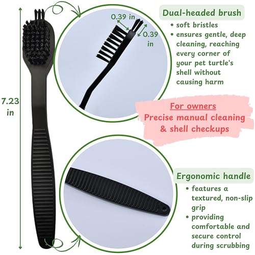Turtle Shell Cleaning Suction Brush Tank, Turtle Scratcher for Tank Shell Cleaner with Suction Cup and Handheld Back Scratcher Remove Mud Dirt, Tortoise Habitat Accessories (Gray) - color: Gray