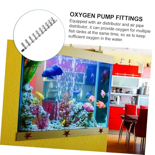 LALAFINA Aquarium Air Valve Control Metal Distributor Manifold Splitter with Flow Lever for Fish Tank Airline Pump Accessories Corrosion-Resistant Oxygen Distributor for Multi-Aquarium
