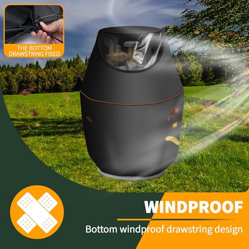 20 lb Propane Tank Cover Fits Standard Propane Tanks Waterproof,Garden 420D Oxford Fabric Propane Tank Storage Box with Windproof Drawstring,34x45cm - size: 34x45cm