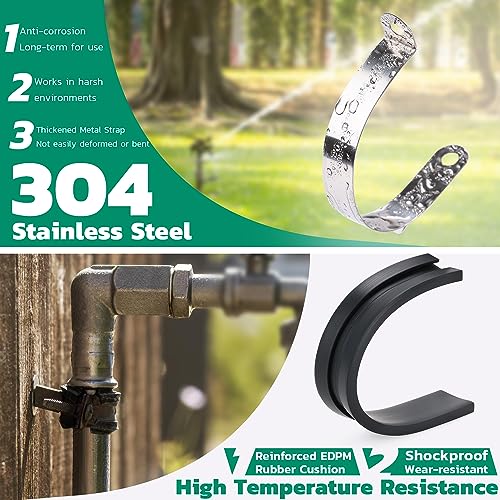 72PCS Stainless Steel Cable Clamp,Rubber Coated Cushioned Insulated Cable Clamps Assortment Kit-Metal Wire Clamps,Cable Clips,Pipe Clamps