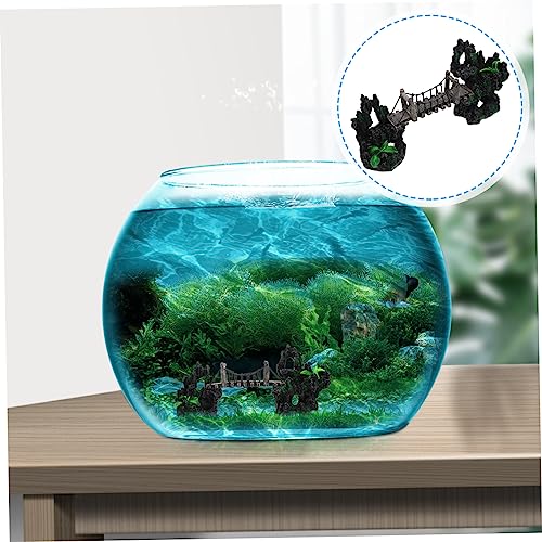 Alipis Aquarium Figurine Resin Bridge Decoration for Fish Tank Creative Underwater Ornament Unique Landscaping Adornment for Aquariums and Home Decor