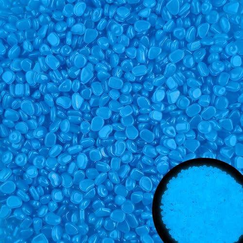 800pcs 5-8mm Bule Glow in The Dark Garden Pebbles Stones 5-8mm Luminous Stones Glow in The Dark Rocks Outdoor Glow Pebbles Aquarium Rocks for Garden Path Walkway Yard Fish Tank Plant Pots - size: 800, style: Blue