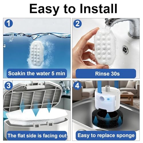48 Pack 3.2L Cat Water Fountain Filters,Pet Fountain Filter Replacement Compatible With Rellaty & Neareal Stainless Steel 108oz/3.2L Pet Water Fountains (24 Filters/24 Sponges)