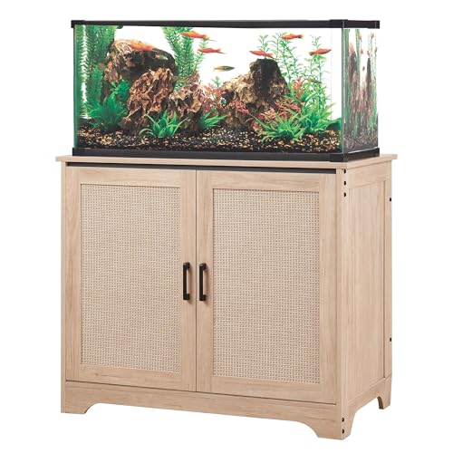 unipaws 20-40 gallon Aquarium Stand, Fish Tank Stand with Storage Cabinet, Wooden Tank Stand for Turtle Tank, Reptile Terrarium, Nature - color: Nature Color