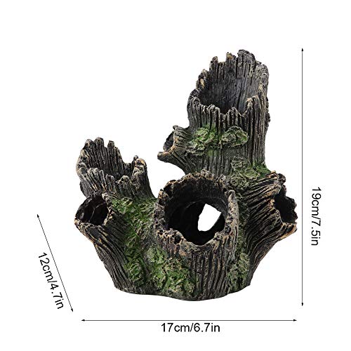 Tyenaza Aquarium Driftwood Decoration, Driftwood Resin Crafts Ornament for Aquarium Decoration Fish Tank Wood with Holes & Aquarium Caves Fish Tank Wood Decor(ST-004A) - color: St-004a