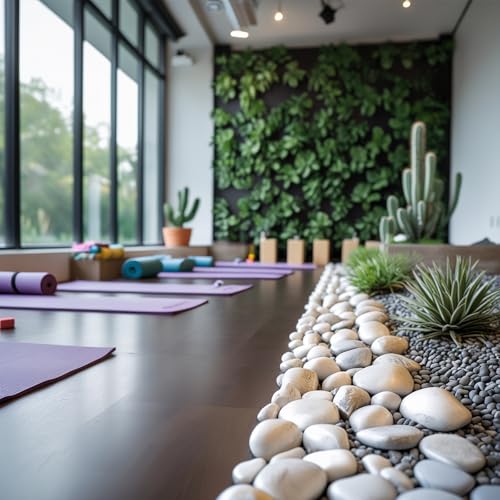 River Rocks for Landscaping, 40lbs White Pebbles for Indoor Plants, 1-2 Inch Decorative Rocks for Planters, High Polished Stones for Vase Filler Fish Tank Garden - size: 1-2 inch, style: 40 lbs