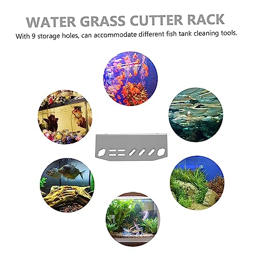 Yardwe 1Pc Aquarium Tool Holder for Fish Tank Cleaning Storage Rack for Scissors Tweezers and Scrapers Lightweight and Easy to Install