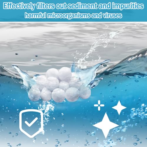 ZeeDix 1.6 lbs Pool Filter Balls for Sand Filter Pump, New Upgrade Efficient Swimming Pool Filter Sand Alternative(Equals 50 lbs Pool Filter Sand), Reusable Eco-Friendly Fiber Filter Media Balls - size: 1.6lbs