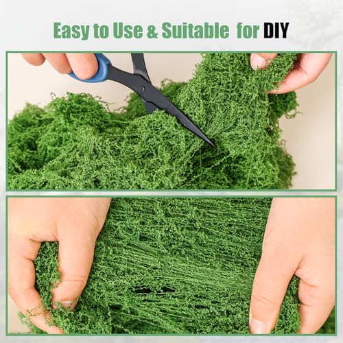 Fake Green Moss for Potted Plants Indoor,14.1oz Artificial Moss for DIY Crafts, Decorative Faux Grass for Planters, Model Making,Table Centerpieces,Walls, Wedding, Terrariums, Fairy Garden Accessories - size: 14.1oz