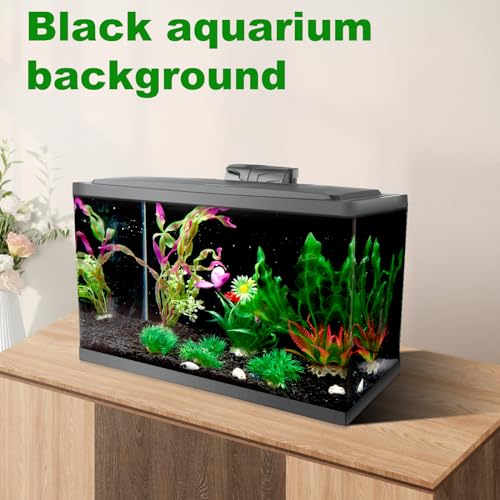 COCODE Black Aquarium Background Static Cling, 78.7"x15.7" Self Adhensive Fish Tank Background, Vinyl Aquarium Backdrop Sticker, Fish Tank Poster Aquarium Wallpaper Decorations - size: 78.7"x15.7"