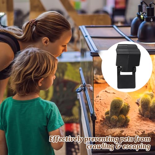 TEHAUX 6pcs Terrarium Cover Clip, Aquarium Lid Clips Reptile Screen Clamp Terrarium Lock Enclosure Fish Aquarium Screen Top Pet Tank Latch - Compatible with NOMO YL-07