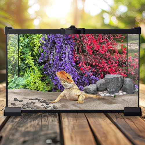 3 Pack Reptile Plants Terrarium Hanging Fake Vines with Suction Cup Artificial Leaves for Bearded Dragons Lizards Geckos Snake Hermit Crab (Green, Purple and Red) - color: 3 Pcs ( Green, Purple and Red )