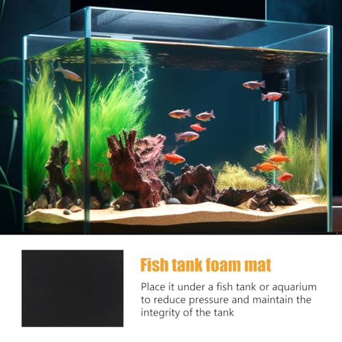 TEHAUX Aquarium Leveling Mat 15.7x11.8 in 0.6cm Thick Foam – Shock-Absorbing Crack Prevention for Rimless 10-Gallon Tanks, Non-Slip Waterproof Floor Protector for Betta & Small Aquariums
