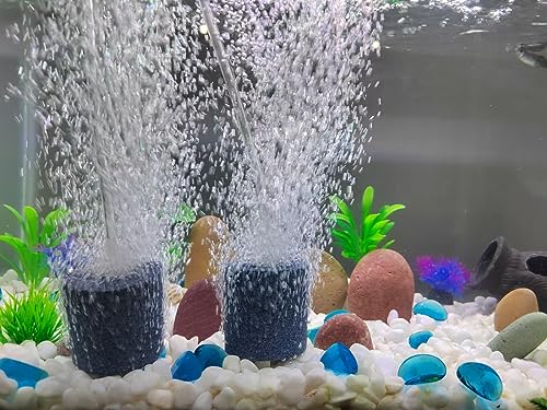 AQUANEAT Aquarium Air Stones 2x2 inch 2 Pack, Aerator Bubble Diffuser, Air Pump Accessories for Hydroponic, Pond, Aquarium Fish Tank - size: 2 inch 2 pcs