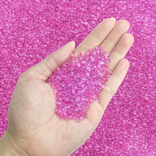 Keedolla 15 Oz Aquarium Fish Tank Pebbles Gravel for Betta Fish, Sea Glass Beads Fish Bowl Rocks Pebbles Glass Stone Polished for Aquarium, Vase Fillers, Christmas Decoration - Pink - color: Pink, size: 0.93 Pound