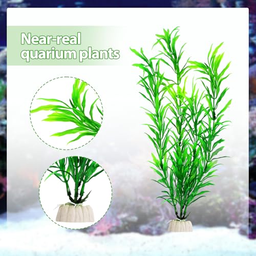 CousDUoBe 30pcs Fish Tank Accessories Aquarium Decorations Green Plants, Fish Tank Decor, Aquarium Decor Plastic Plants - size: 30Pack (2inch to 12.3inch)