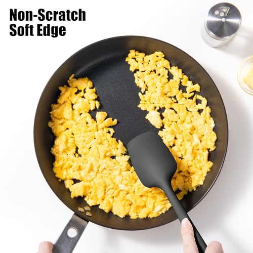 4-Piece Silicone Spatula Scrapers: Doosu 600°F Heat Resistant Food Grade Kitchen BPA Free Rubber Baking Cooking Tool Nonstick Utensil Set for Mixing, Scraping, Folding, Stirring, Serving (Multi-3) - color: Multicolor 6, size: Set of 4