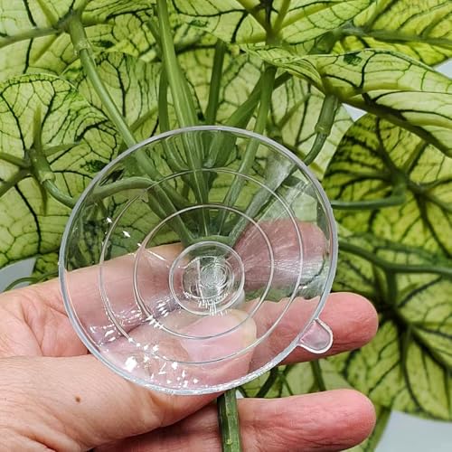 Reptile Plants for Terrarium Decor, Amphibian Habitat Decor, Reptile Tank Accessories, Artificial Hanging Plants with Suction Cup-2 Packs (Green Arrowhead) - color: Green Arrowhead